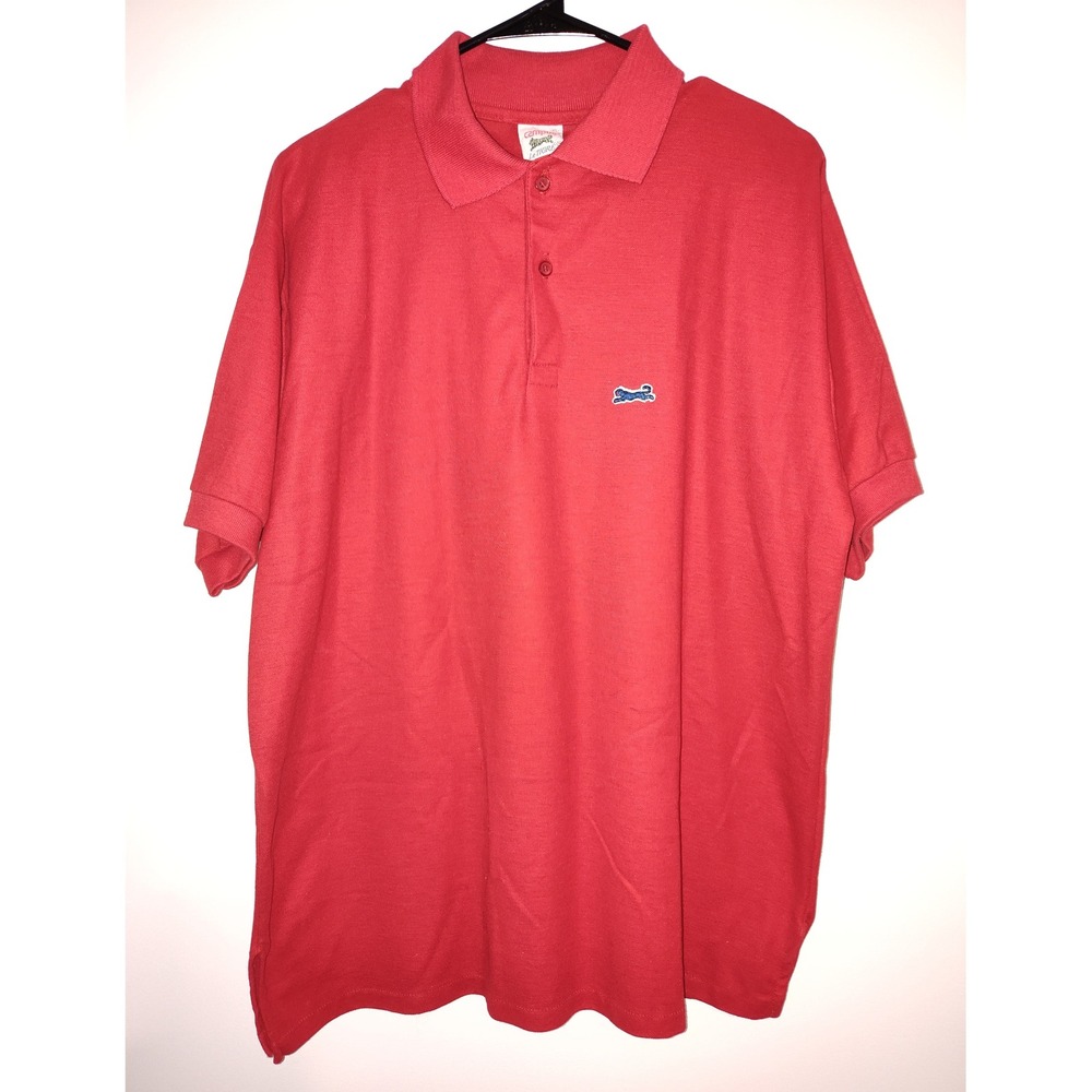 Vintage Campus Le Tigre Polo Shirt Mens XLRed ShortSleeve Made in USA Tiger Logo